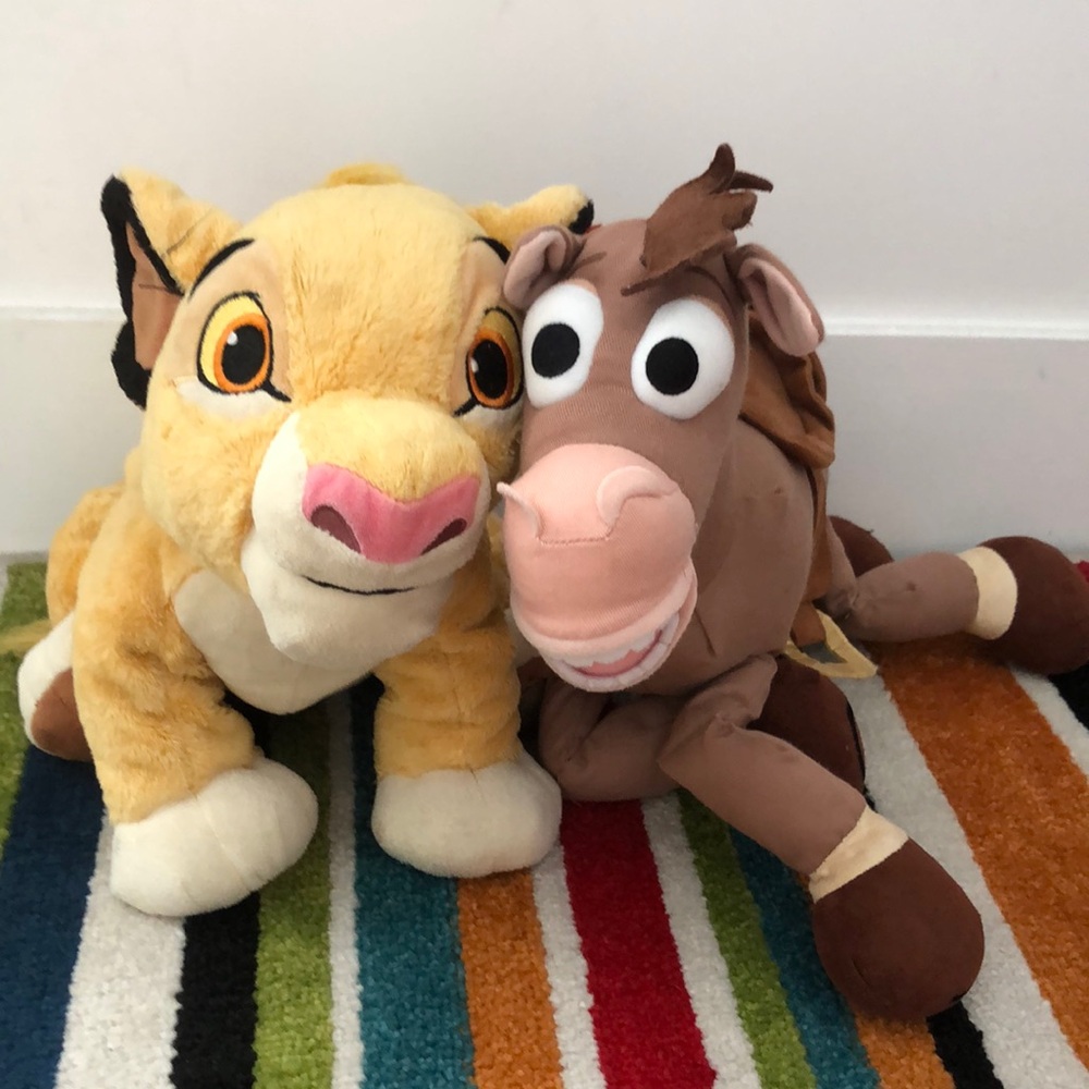Simba and Bullseye stuffed animals Disney